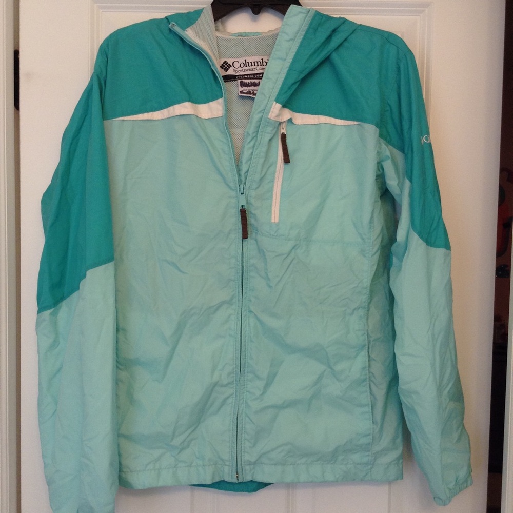 Turquoise Columbia Rain Jacket